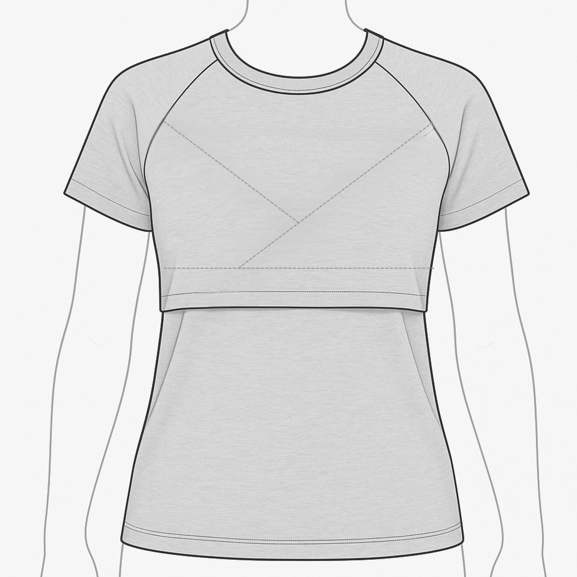 Adult Custom Merino Wool Nursing Top Addition