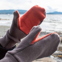Adult Felted Organic Merino Wool Mitts with Thumbs