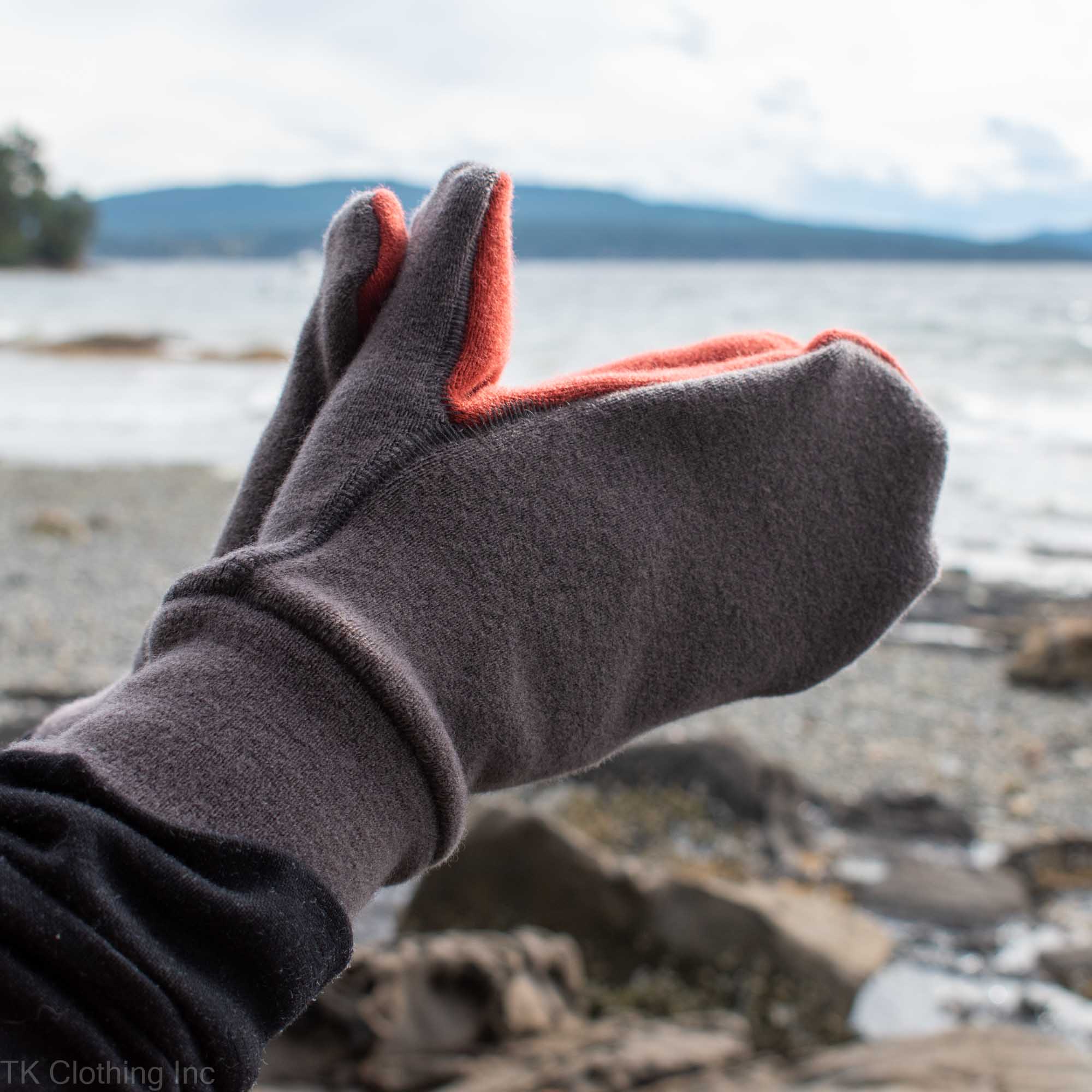 Adult Felted Organic Merino Wool Mitts with Thumbs