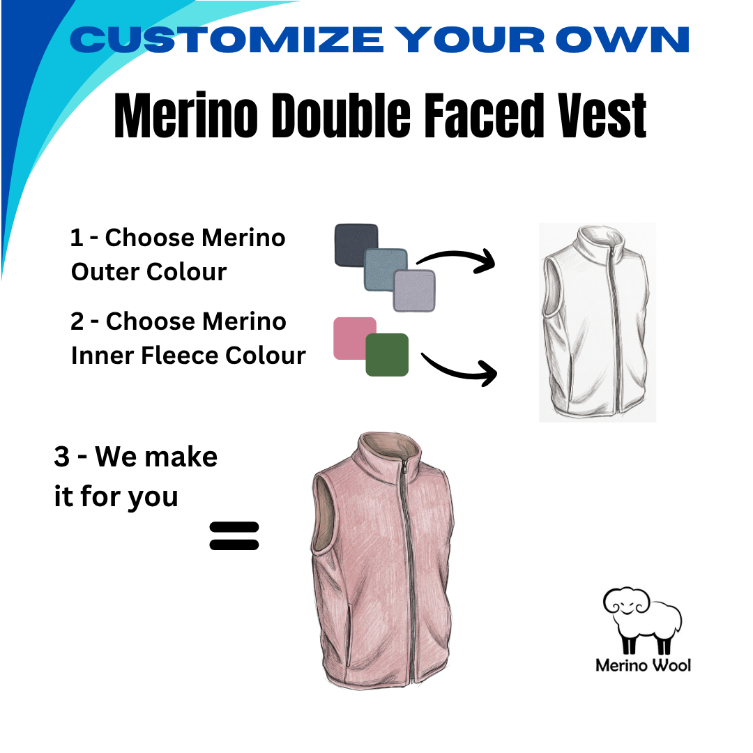 Kids Custom Double-Faced Merino Wool Zip Vests