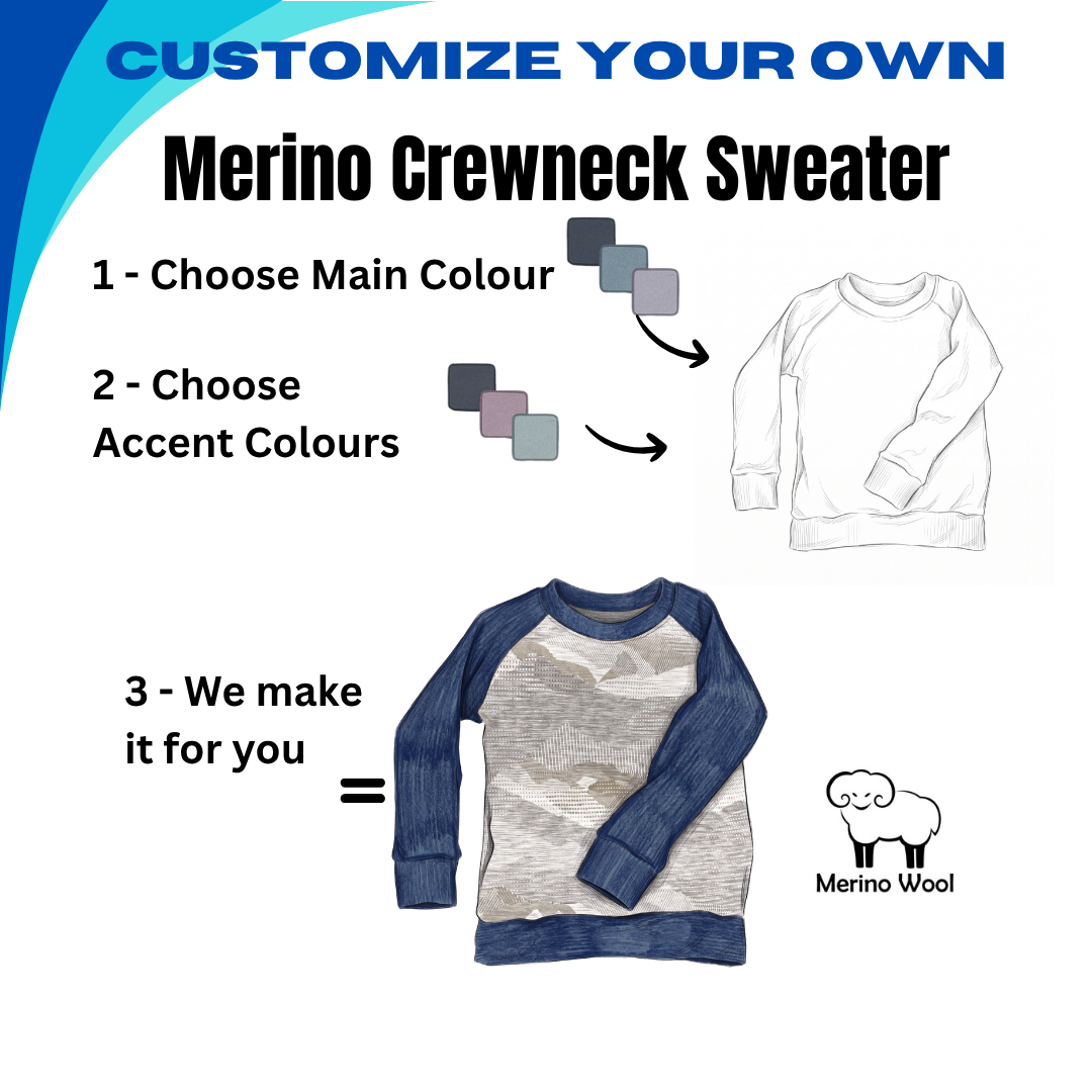 Kids Custom Merino Wool Crewneck Sweater