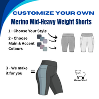 Adult Custom Merino Wool Shorts | Mid-Heavy Weight