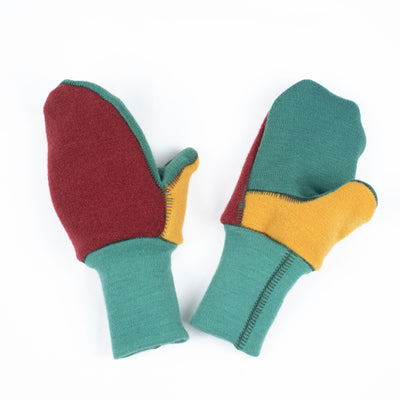 Kids Felted Organic Merino Wool Mitts with Thumbs