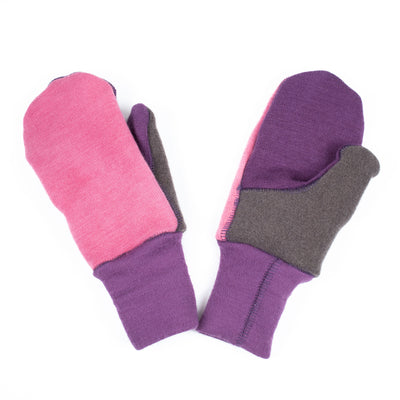 Kids Felted Organic Merino Wool Mitts with Thumbs