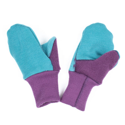 Kids Felted Organic Merino Wool Mitts with Thumbs