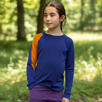 Kids Merino Wool Long Sleeve Top | Mid-Heavy Weight