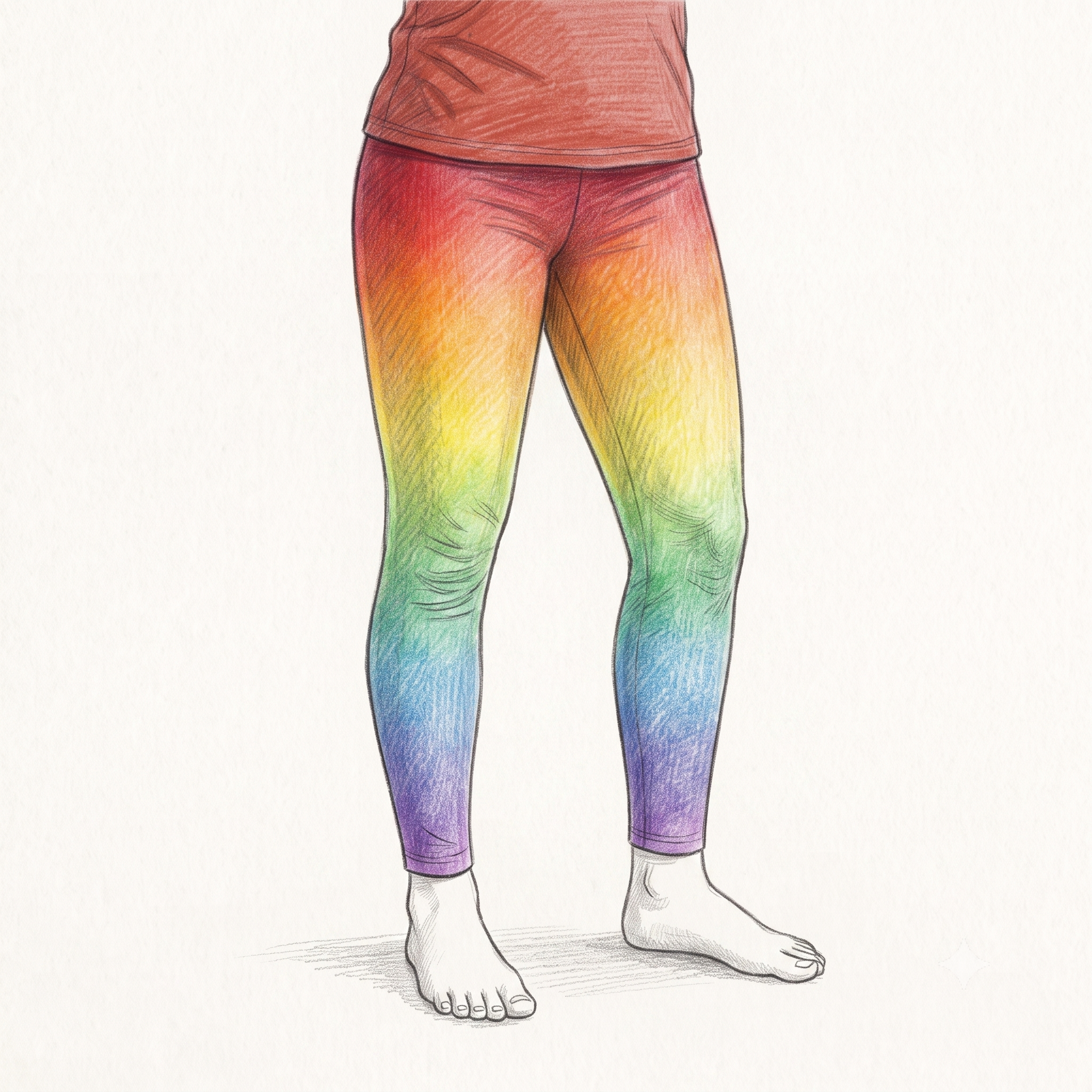 PRE-ORDER: Adult Merino Wool Leggings | Heavy Weight Hand Dip-Dyed Rainbow