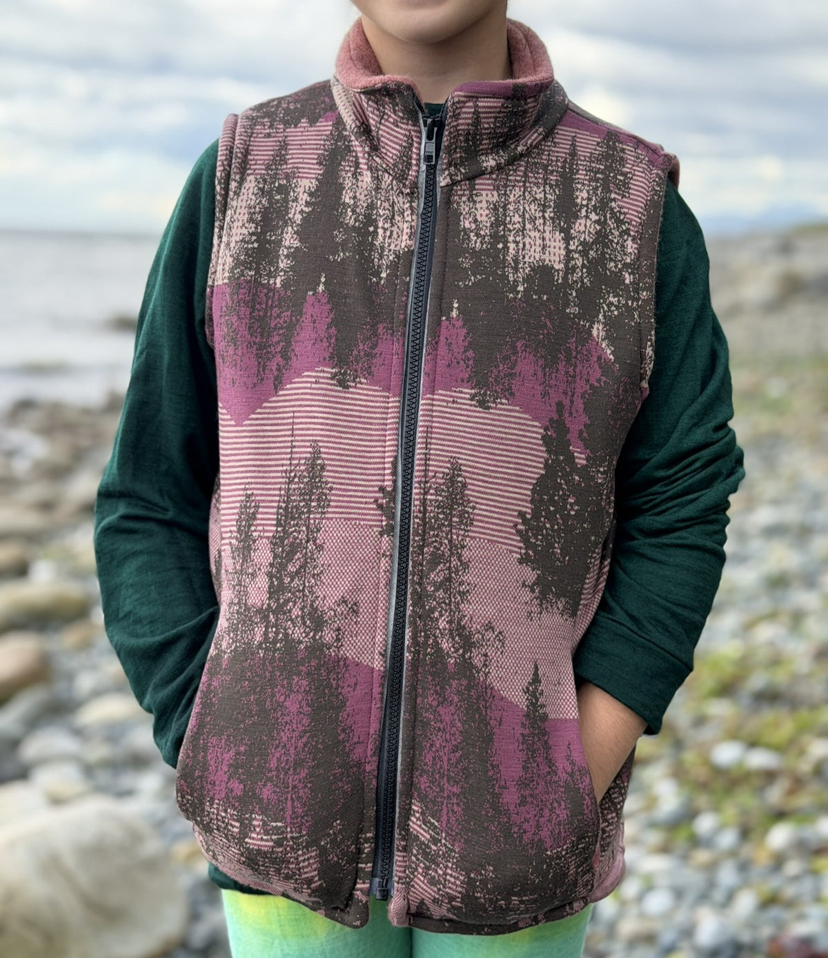 Kids Double-Faced Merino Wool Zip Vests