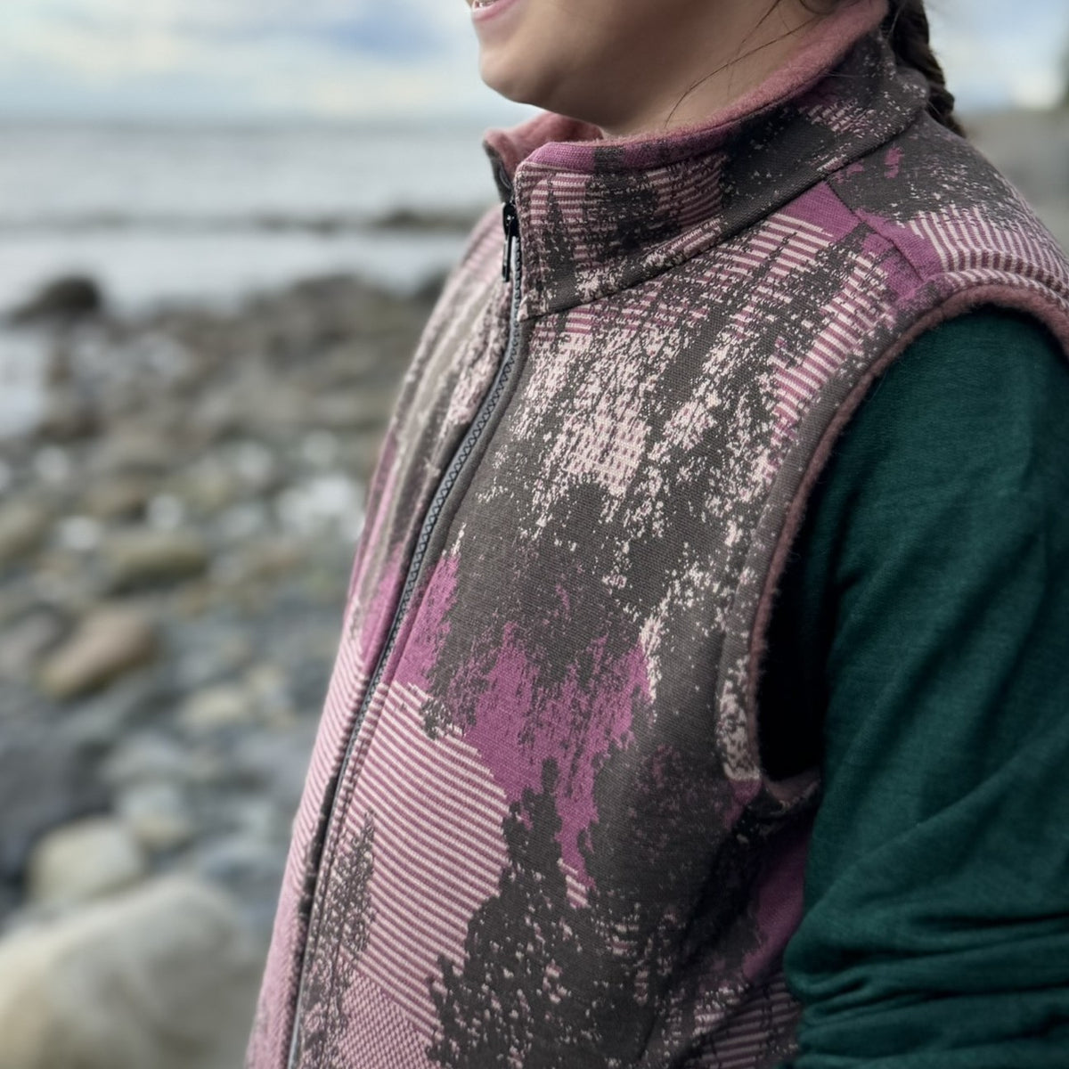 Kids Double-Faced Merino Wool Zip Vests