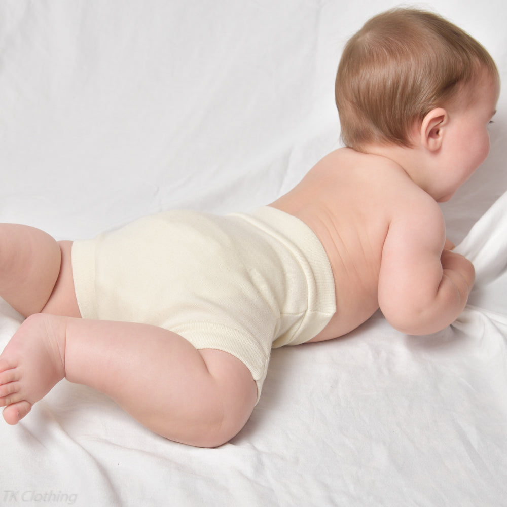 Felted Organic Merino Wool Baby Diaper Covers - Handmade in Canada - Natural